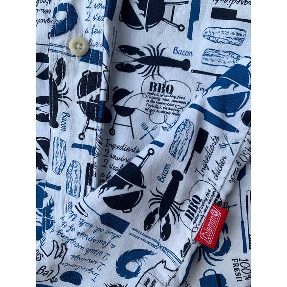 Coleman Men's Backyard BBQ Grilling Button Down Shirt Size Large - Picture 7 of 9